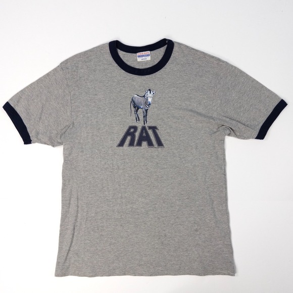 Stray Rats Zebra Ringer T-Shirt Mens Size M Streetwear Skate Grunge Gray USA - Picture 1 of 8